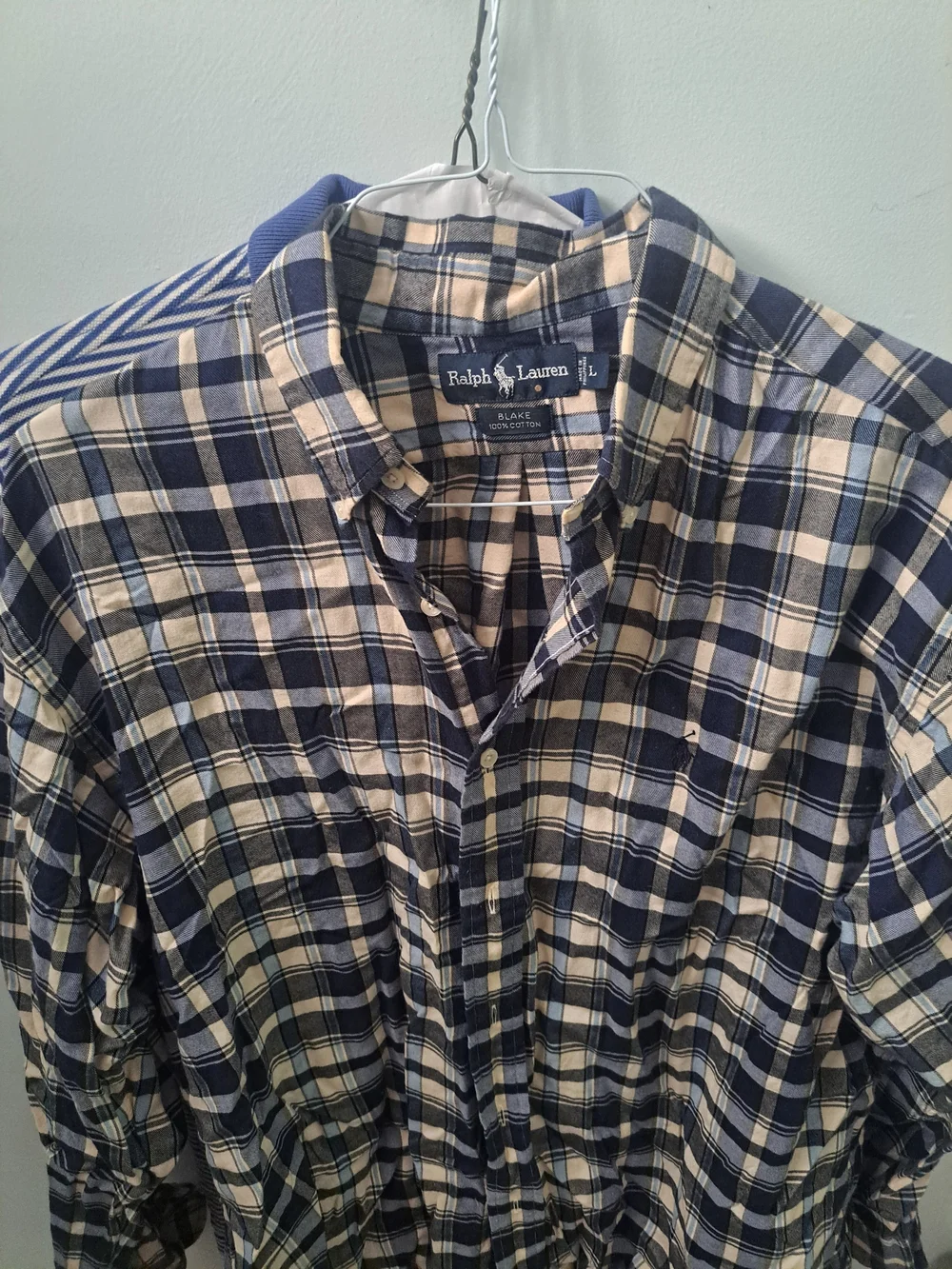 Polo by Ralph Lauren Navy and Cream Plaid Button-Down Shirt